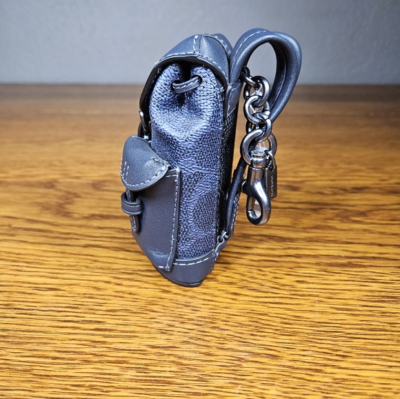 Coach Mini Warner Backpack Bag Charm In Signature Canvas - Picture 3 of 8